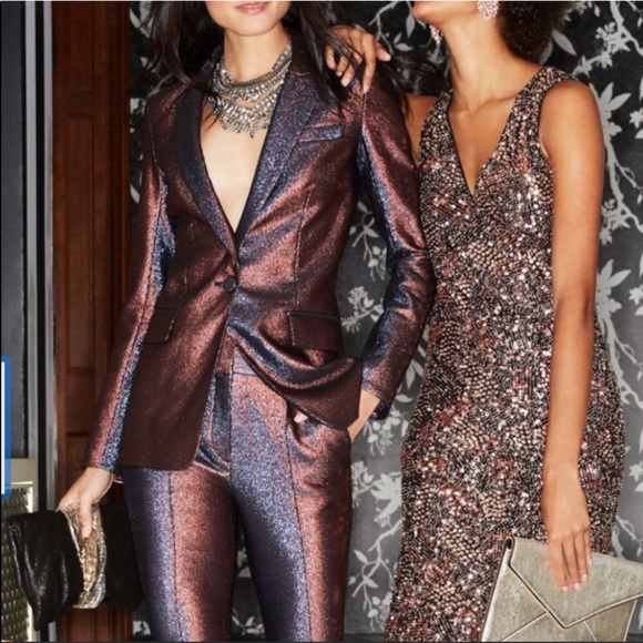 Veronica Beard Pants - Veronica beard metallic blazer pants suit set